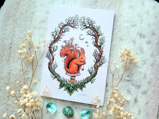 Red Squirrel Notebook - lined A5 size, 80 pages, professionally printed - by Grace Moth