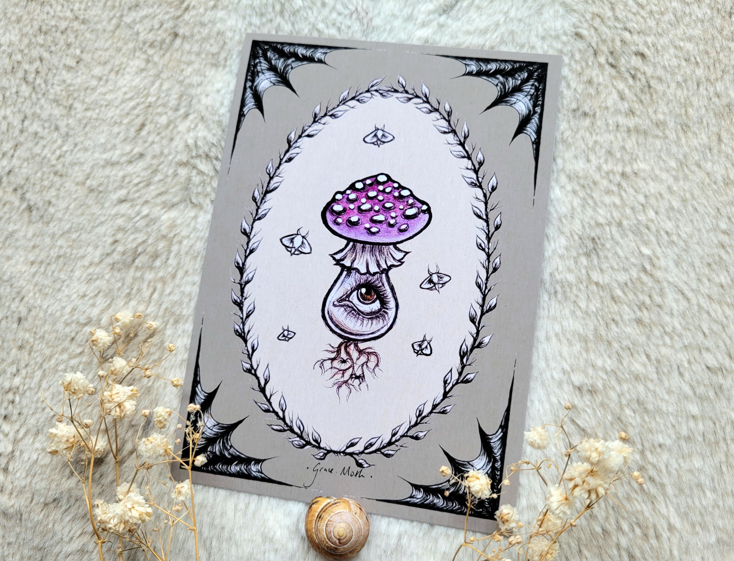 Purple Mushroom - A6 print by Grace Moth - 5.8 x 4.1