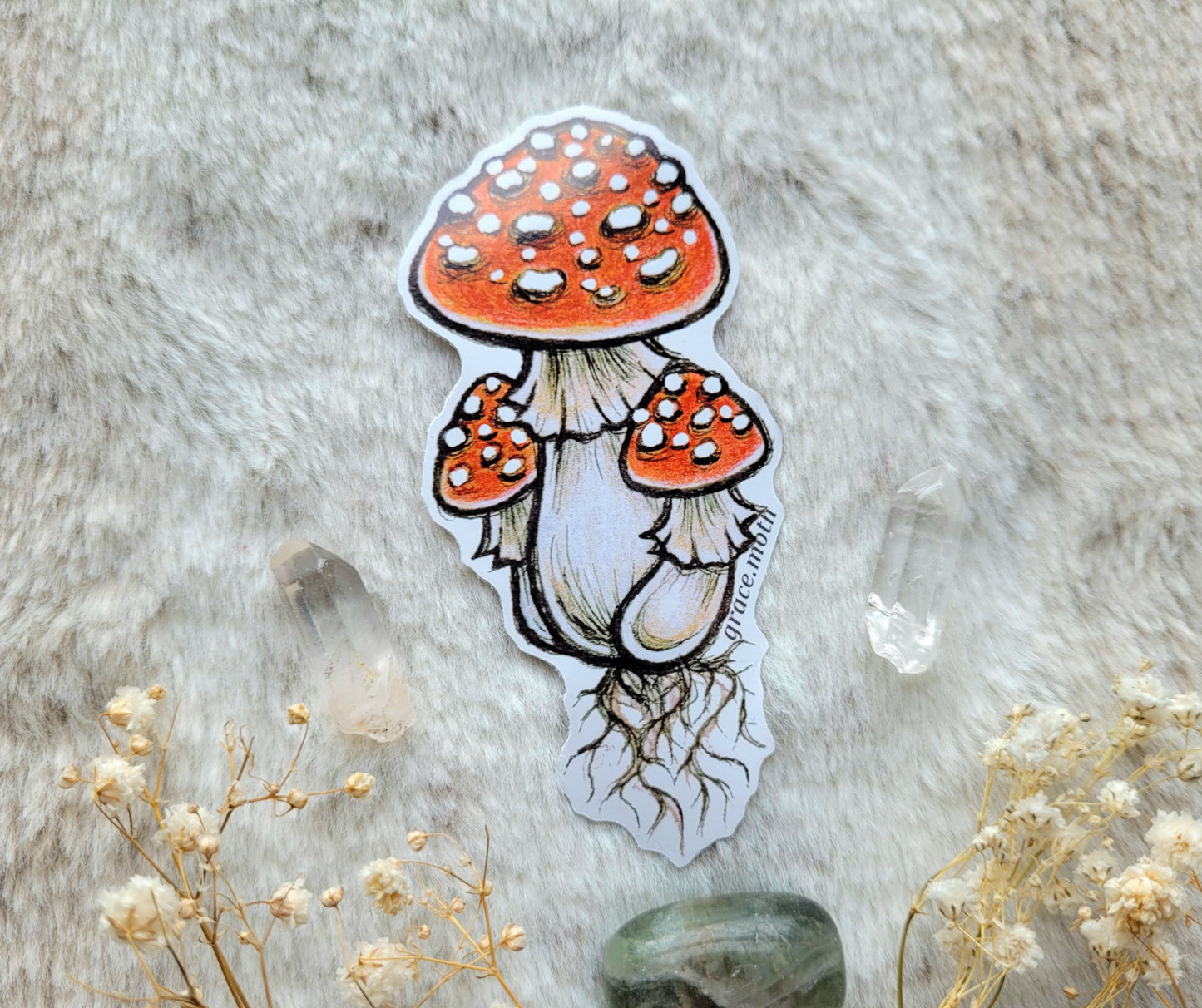 Rust Mushroom cluster - Vinyl Sticker 10cm - Illustrated by Grace moth. Witchy, cottagecore, fantasy, folklore, fairy