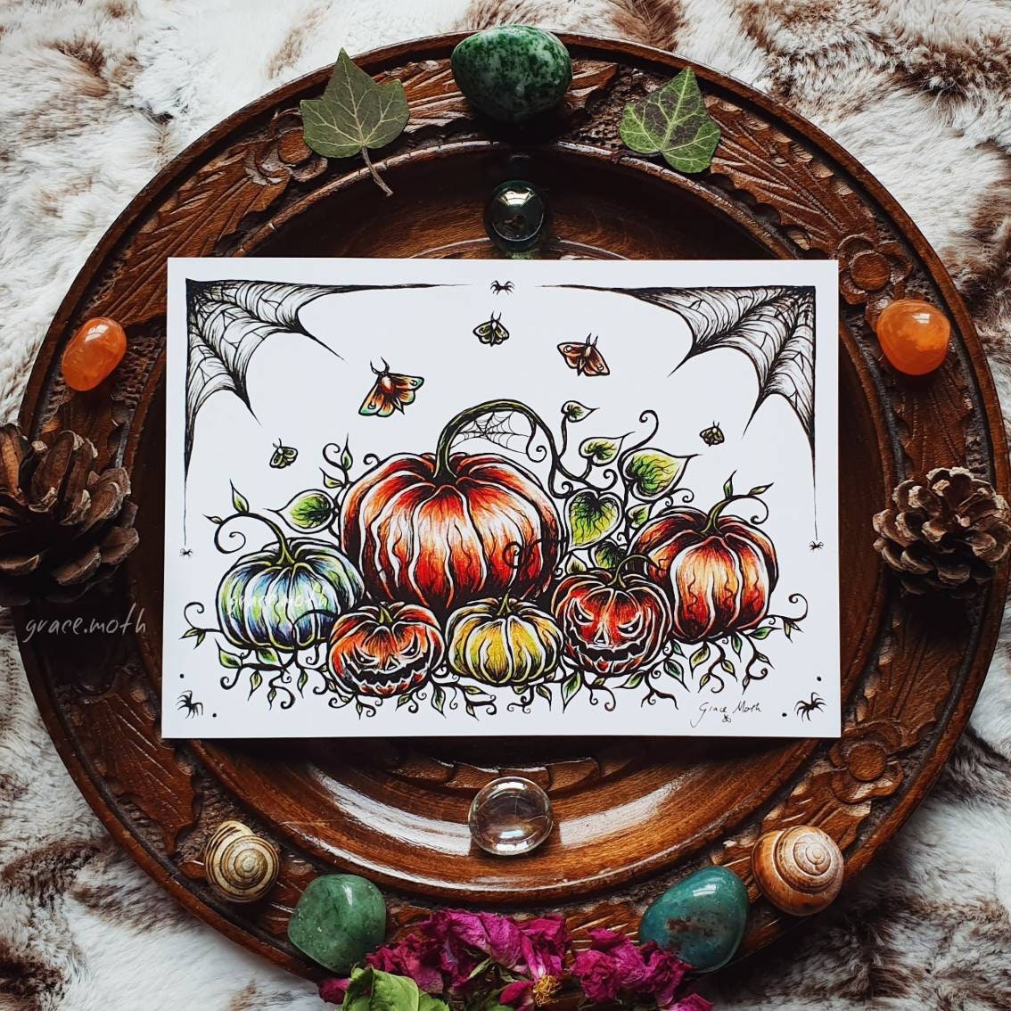 Pumpkin Patch - A6 Halloween print by Grace Moth - 5.8 x 4.1