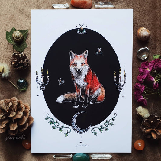 Fox Familiar - A5 art print by Grace Moth - 5.8 x 8.3