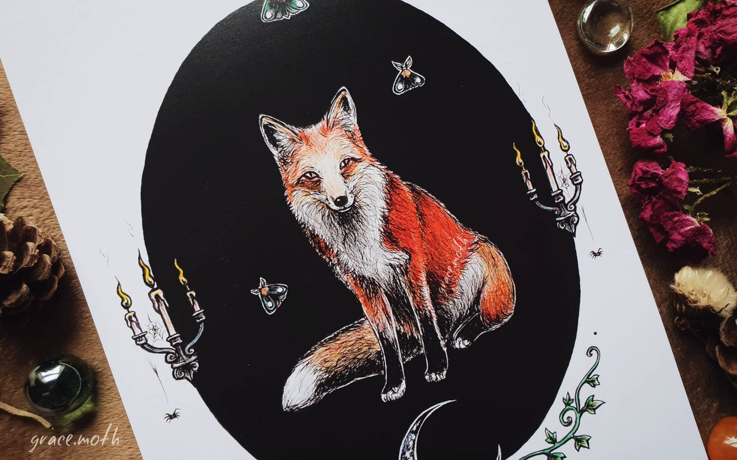 Fox Familiar - A5 art print by Grace Moth - 5.8 x 8.3