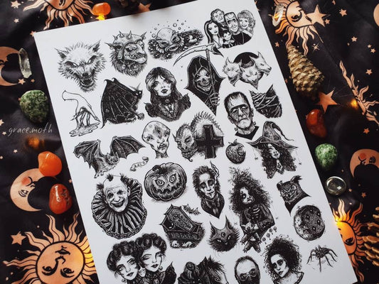 Drawlloween 2017 - A4 art print by Grace Moth - 8.3 x 11.7