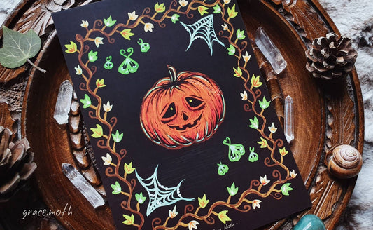 Pumpkin Smile - A6 Halloween print by Grace Moth - 5.8 x 4.1