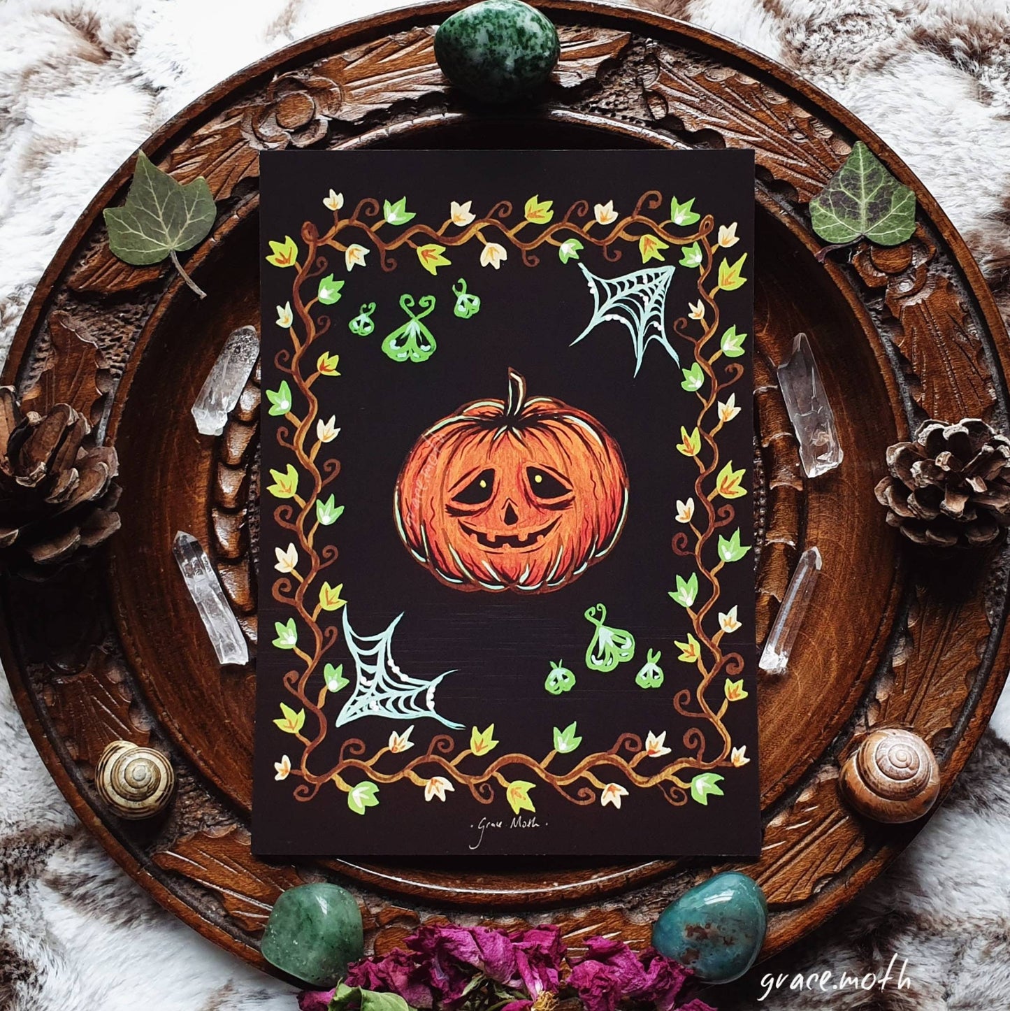 Pumpkin Smile - A6 Halloween print by Grace Moth - 5.8 x 4.1