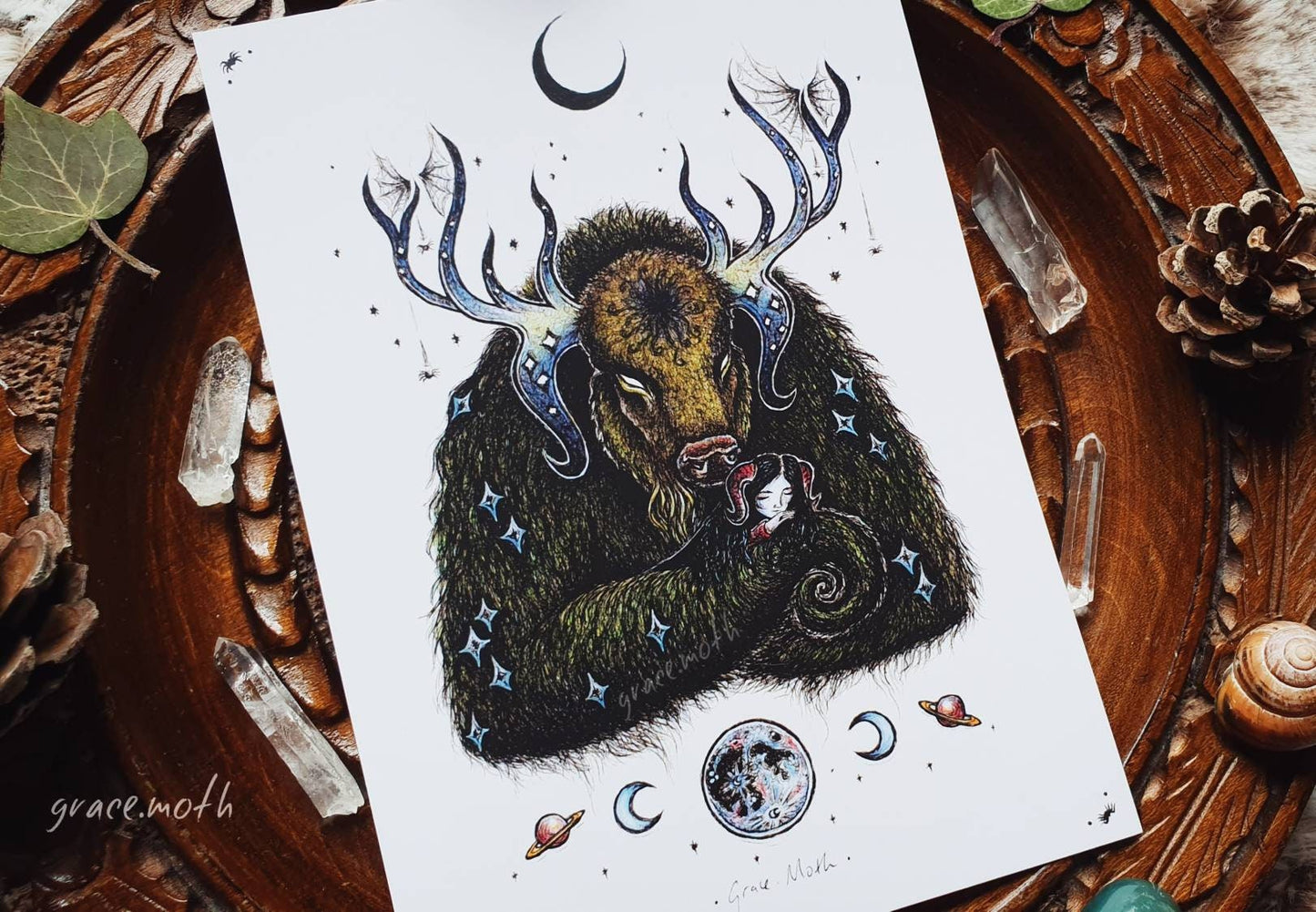 Held by the Cosmos - A6 print by Grace Moth - 5.8 x 4.1