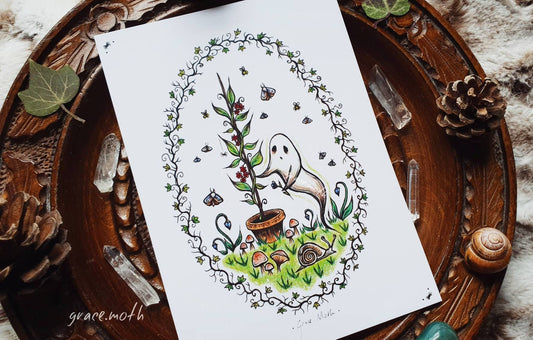 Garden Spirit - A6 Ghost print by Grace Moth - 5.8 x 4.1