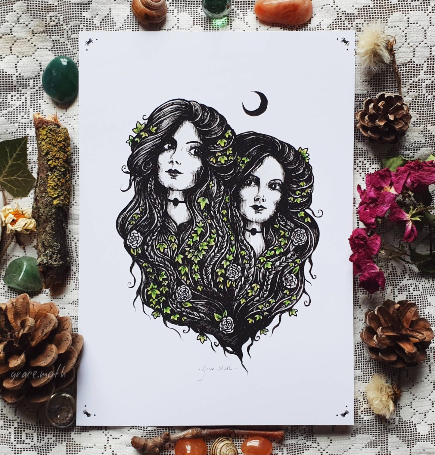 Ivy Doppelganger - A5 art print by Grace Moth - 5.8 x 8.3
