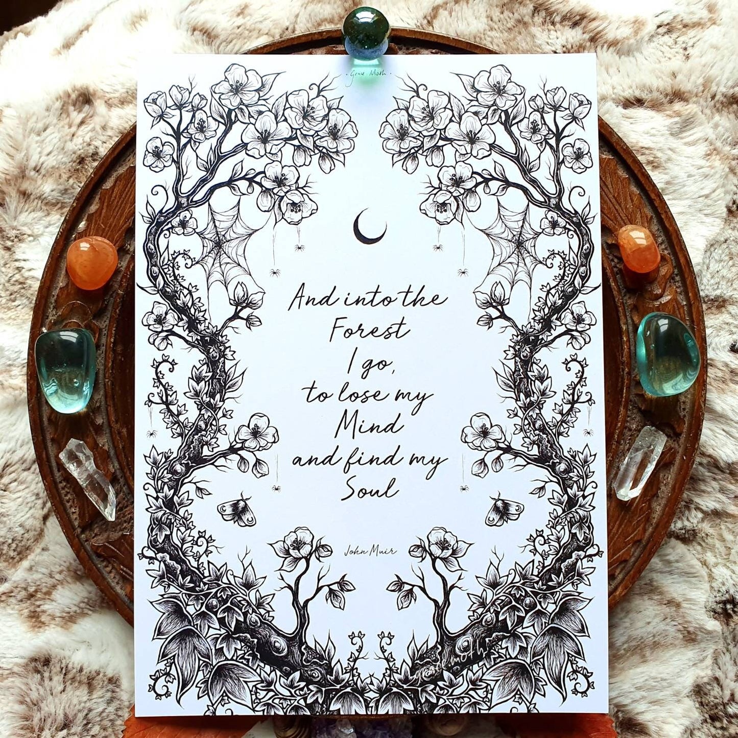 Dark Blossom - into the woods - A5 art print by Grace Moth - 5.8 x 8.3