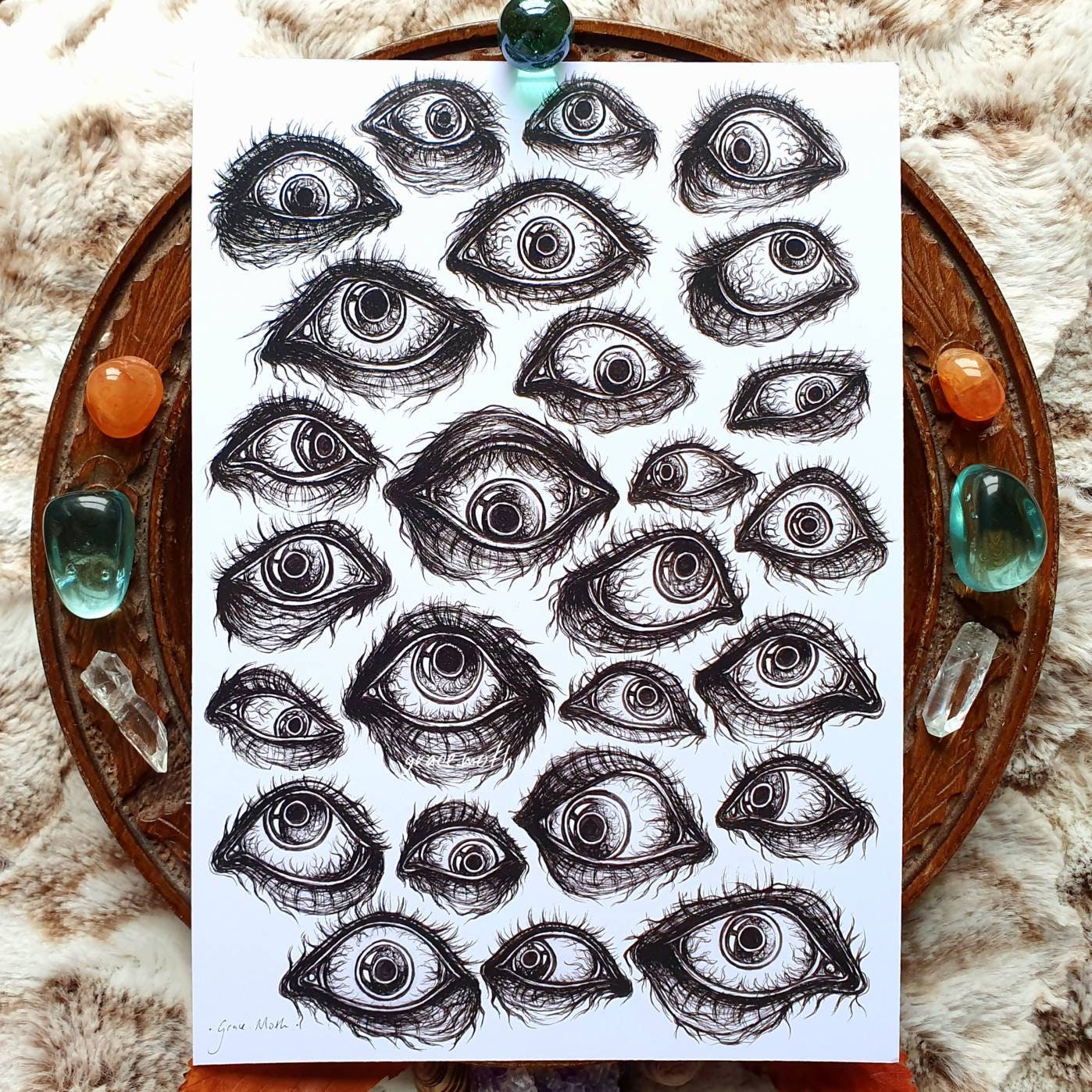 Watchful Eyes - A5 art print by Grace Moth - 5.8 x 8.3