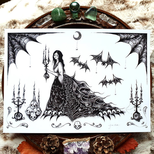 Vampire - light version - A5 art print by Grace Moth - 5.8 x 8.3