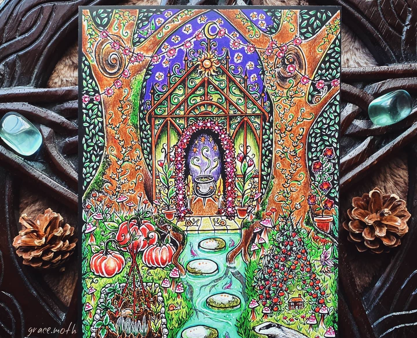 Magical Greenhouse - A5 art print by Grace Moth - 5.8 x 8.3