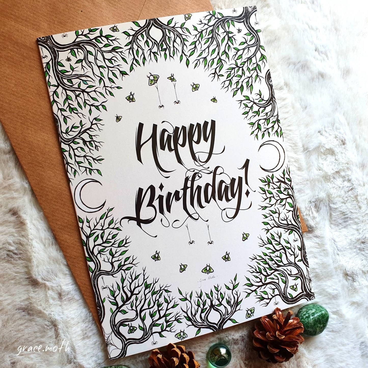 Creepy Birthday - A5 greeting card by Grace Moth - 5.8 x 8.3 gothic