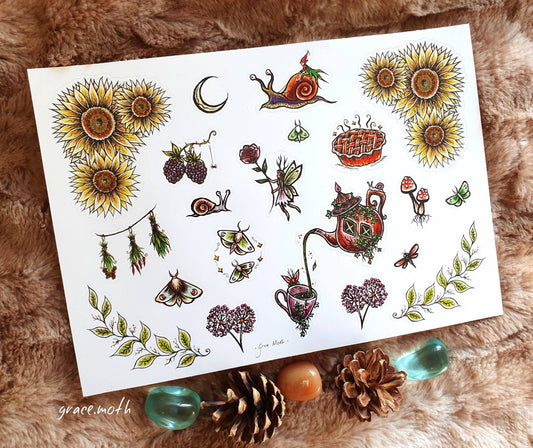 Fairy Sticker Sheet by Grace Moth - A5, 5.8 x 8.3