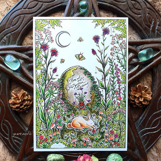 Gravestone - A5 art print by Grace Moth - 5.8 x 8.3