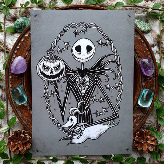 Skellington - A5 art print by Grace Moth - 5.8 x 8.3