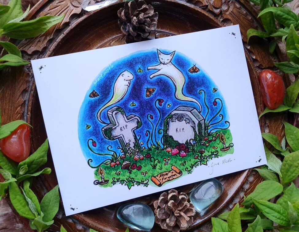 Pet Graves - A6 Ghost print by Grace Moth - 5.8 x 4.1