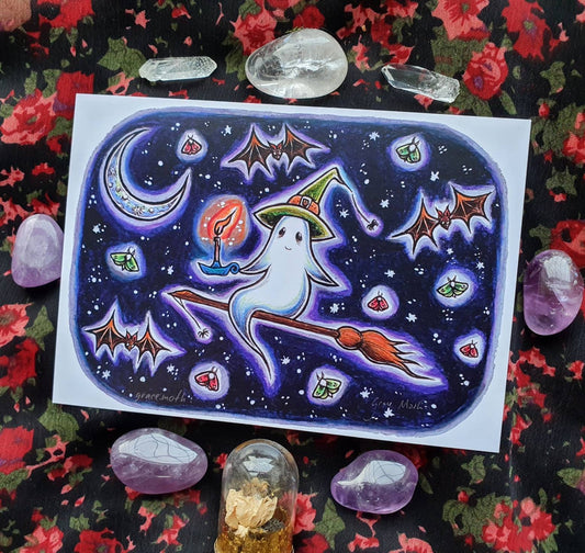 Night flight - A6 Ghost print by Grace Moth - 5.8 x 4.1