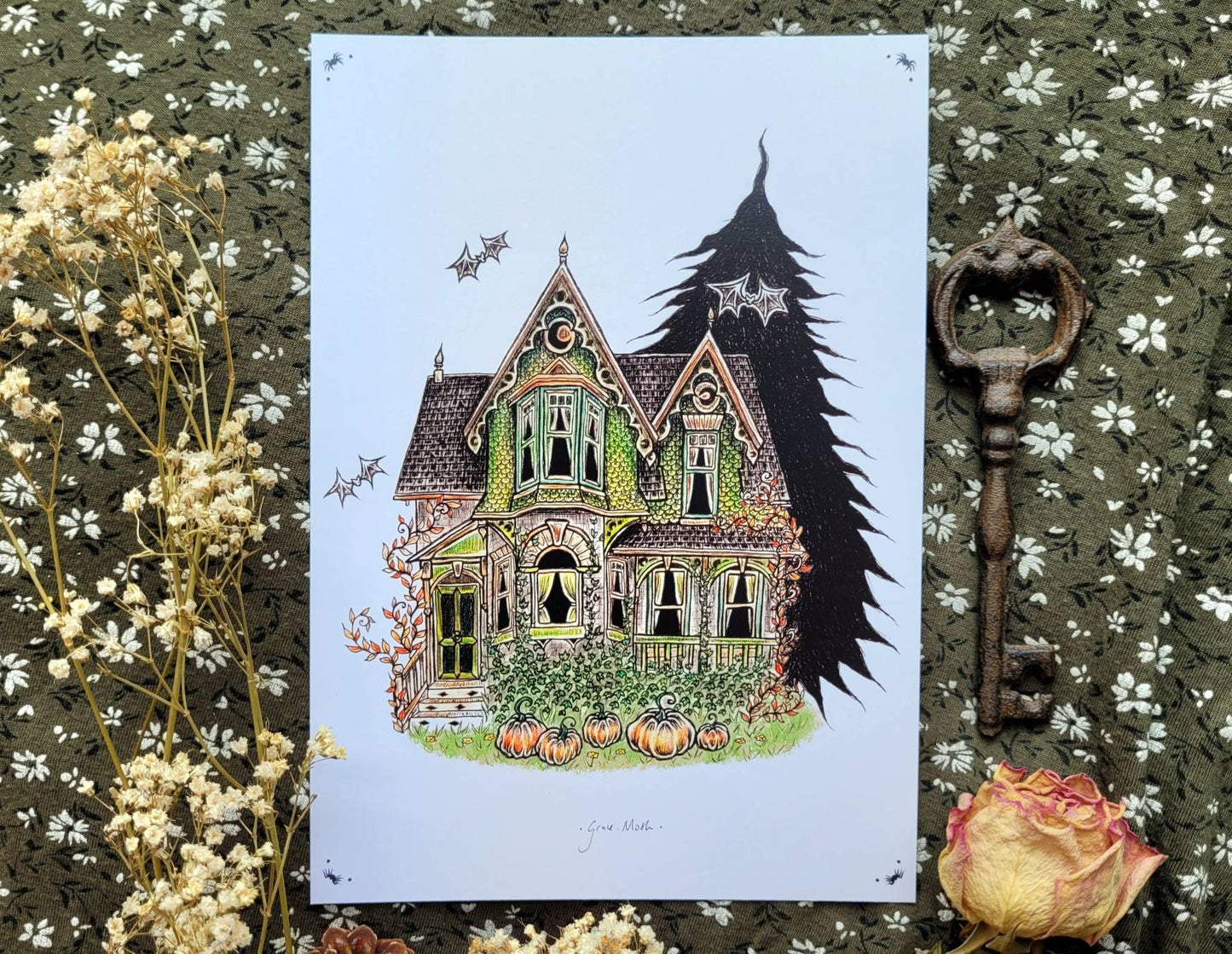 Fall House - A5 art print by Grace Moth - 5.8 x 8.3